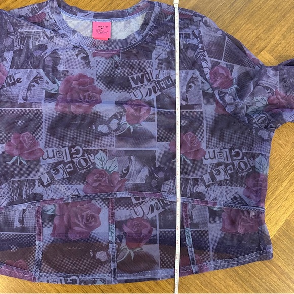 Betsey Johnson x Torrid Purple Mesh Top Size 4X - Picture 13 of 14